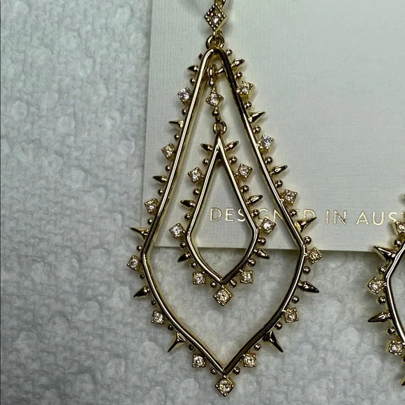 Kendra Scott Gold Geometric Earrings - Picture 5 of 8